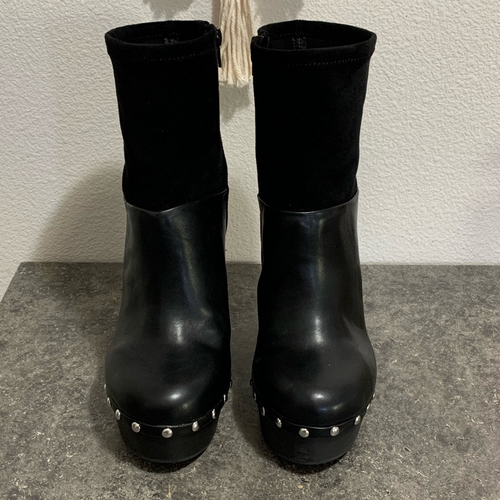 Torrid: Black Studded Sock Platform Boots